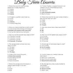 Peerless Free Printable Baby Trivia Game Answer Sheet Facts Shower