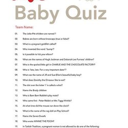 Swell Baby Shower Quiz Questions Party Planning Sick