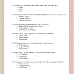 Superlative Baby Shower Quiz Questions And Answers Free Printable