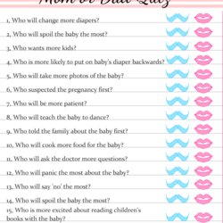 Excellent Mom Or Quiz Free Printable For Baby Shower Daddy Mommy Game Games Vs Know Pink Color Blue