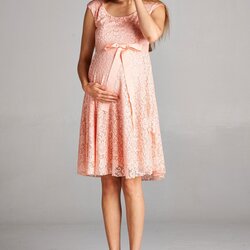 Outstanding Floral Lace Round Maternity Dress Casual Prom Dresses Plus