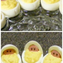 High Quality Newborn Babies Deviled Eggs Baby Shower Recipe For Food Fun Boy Pinwheel Decorated Sausage