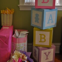 Admirable Baby Blocks Made For Friends Shower Centerpieces Boy Box Decoration Make Table Para Boxes Large