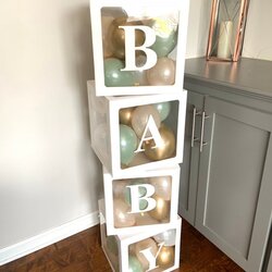 Baby Balloon Boxes Paper Shower Blocks Custom