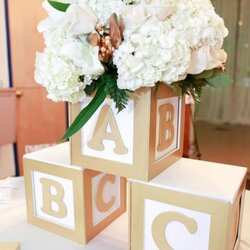 Terrific Baby Blocks Shower Party Ideas Photo Of Catch My Centerpieces Centerpiece Girl Floral Boy Flowers