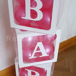 Tremendous Baby Blocks Acrylic Boxes Shower Party Ides Photo Props Birthdays Balloons
