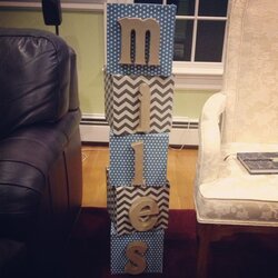 Smashing Baby Blocks Shower Decoration Name