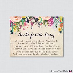 Great Floral Baby Shower Printable Bring Book Instead Of Card