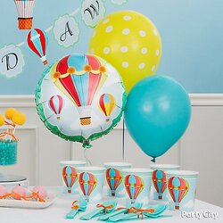 Superb Up And Away Baby Shower Ideas Party City Balloon Idea Air Polka Dots Sky Hot Blue Solids Mix Pattern