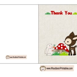 Brilliant Free Printable Woodland Baby Shower Thank You Cards Card Forest