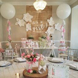Spiffing Decorations For The Sweetest Girl Baby Shower Party Themes Flowers Decor Rustic Showers Floral Paper