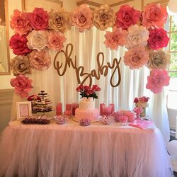 Preeminent Baby Shower Roses Girl Themes Pink Cake Flowers Throwing Showers Independence Girly Botanical