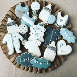 Marvelous Baby Shower Sugar Cookies Boy Sets Dots Icing Royal Cookie