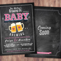 Magnificent Coed Baby Shower Invitation Beer Couples Boy Girl Brewing