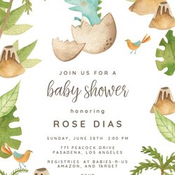 Smashing Dinosaur Baby Shower Invitations Free Auto Format
