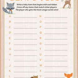 Preeminent Printable Baby Shower Game