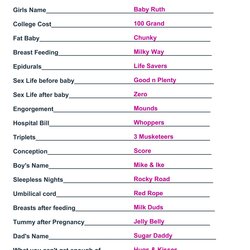 Wizard Free Printable Baby Shower Game Ideas Best With The Answers Sheet Only Games Answer Key