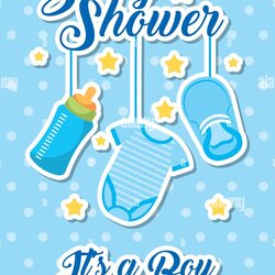 Legit Baby Shower Its Boy Blue Clothes Bottle And Shoe Vector Illustration
