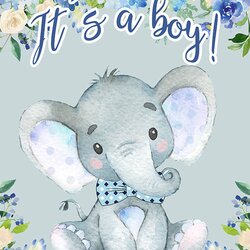 Perfect Digital Printable Beautiful Its Boy Baby Shower Sign Elephant