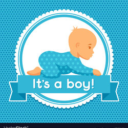 Superior It Is Boy Baby Shower Invitation Royalty Free Vector Image