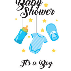 Magnificent Baby Shower Its Boy Clothes Bottle Shoe Hang Vector Image