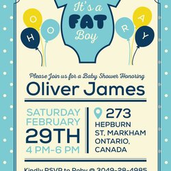 Cool Baby Boy Free Shower Invitation Card Design Template Its
