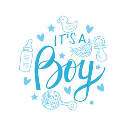 Its Boy Baby Shower Invitation Card Stock Illustration Download
