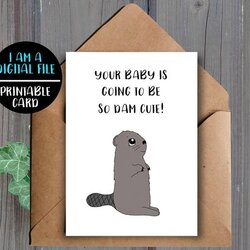 Superb Digital Download Funny Baby Card Pun Shower Beaver