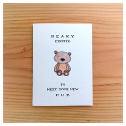 Sublime Baby Card Shower Bear For Funny Puns Congrats Version