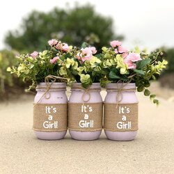 Mason Jar Centerpieces Baby Shower With Flowers