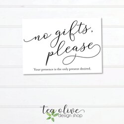 Buy Printable No Gifts Baby Shower Or Wedding Insert Card
