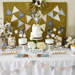 Champion Beautiful Baby Shower Dessert Tables To Recreate Ruff Rustic Table Scaled