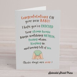 Sterling Funny Baby Shower Card Messages