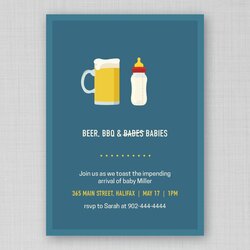Funny Baby Shower Invitation Beer And Babies Invite Digital Details
