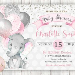 Sterling Elephant Themed Baby Shower Invitations Sites