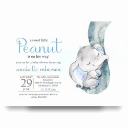 Smashing Elephant Baby Shower Invitations Boy Inspirational Blue Invitation