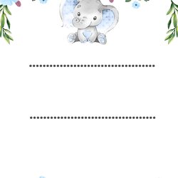 Wizard Elephant Baby Shower Free Sh Blue Flower Cute Invitation