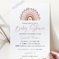 Fine Rainbow Baby Shower Invitation Editable