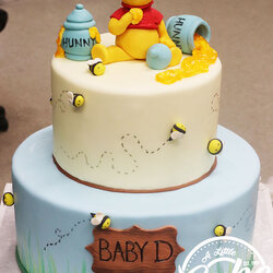 Winnie The Pooh Baby Shower Cake Topper Idea