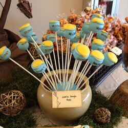 Tremendous Cupcakes Are Arranged On Sticks In Front Of Table Full Treats And Pooh Shower Baby Winnie Classic