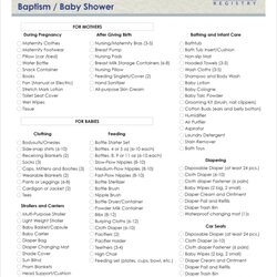 Fine How To Baby Shower Checklist Templates Printable Gift Registry