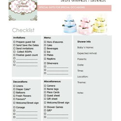 Super Free Plan Baby Shower Checklist Printable Planning Organize