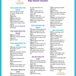 Baby Shower Checklist
