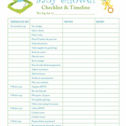 Shower Baby Checklist List Planner Template Printable Checklists Planning Will Party Guest Boy Plan Do Check