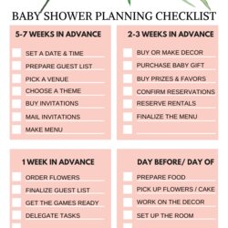 Baby Shower Decoration Checklist Cute Printable Planning And