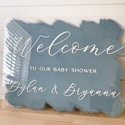 Matchless Baby Shower Welcome Sign Acrylic Personalized