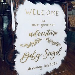 Capital Baby Shower Welcome Sign Acrylic