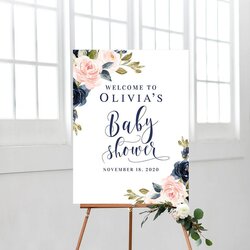 Fantastic Welcome To Baby Shower Sign Printable Fully Editable Template