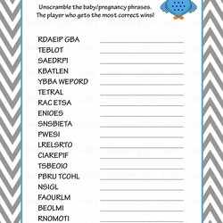 Printable Baby Shower Games Don Worry This Word Scramble