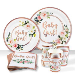 Eminent Baby Shower Tableware Plates And Napkins Girl Decorations Disposable